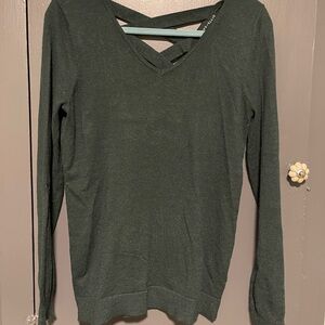 Dark Green V-Neck Sweater